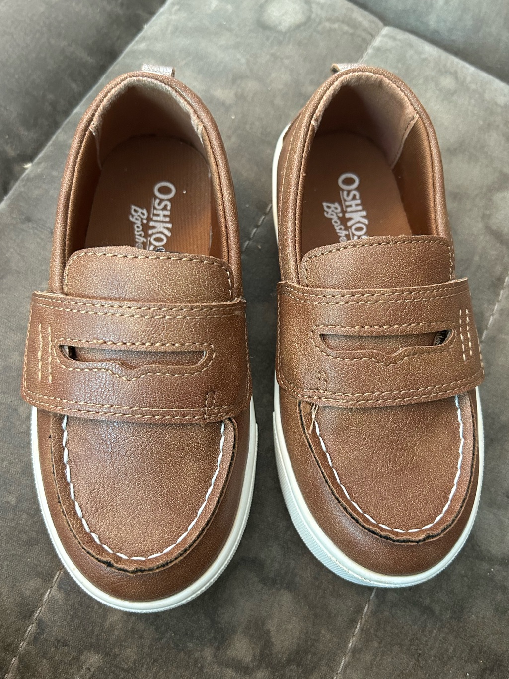 Oshkosh B'gosh Boys Brown Hook-And-Loop Casual Loafers
